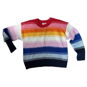Old Navy Festive Craft Rainbow Striped Sweater - Cozy Knit Blend‎ Vibrant Colors